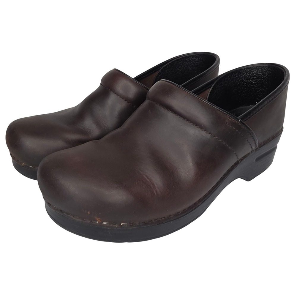 Dansko Professional Antique Brown Oiled Leather Clogs Size 40 Wome s 9.5-10